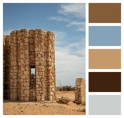 Desert Stones Minimalism Africa Middle Ages Drought Ruins Stone Wall Tower Image